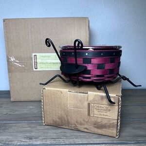 Longaberger NIB 2009 Collectors Club Little Ladybug Combo wrought iron‎ legs lid
